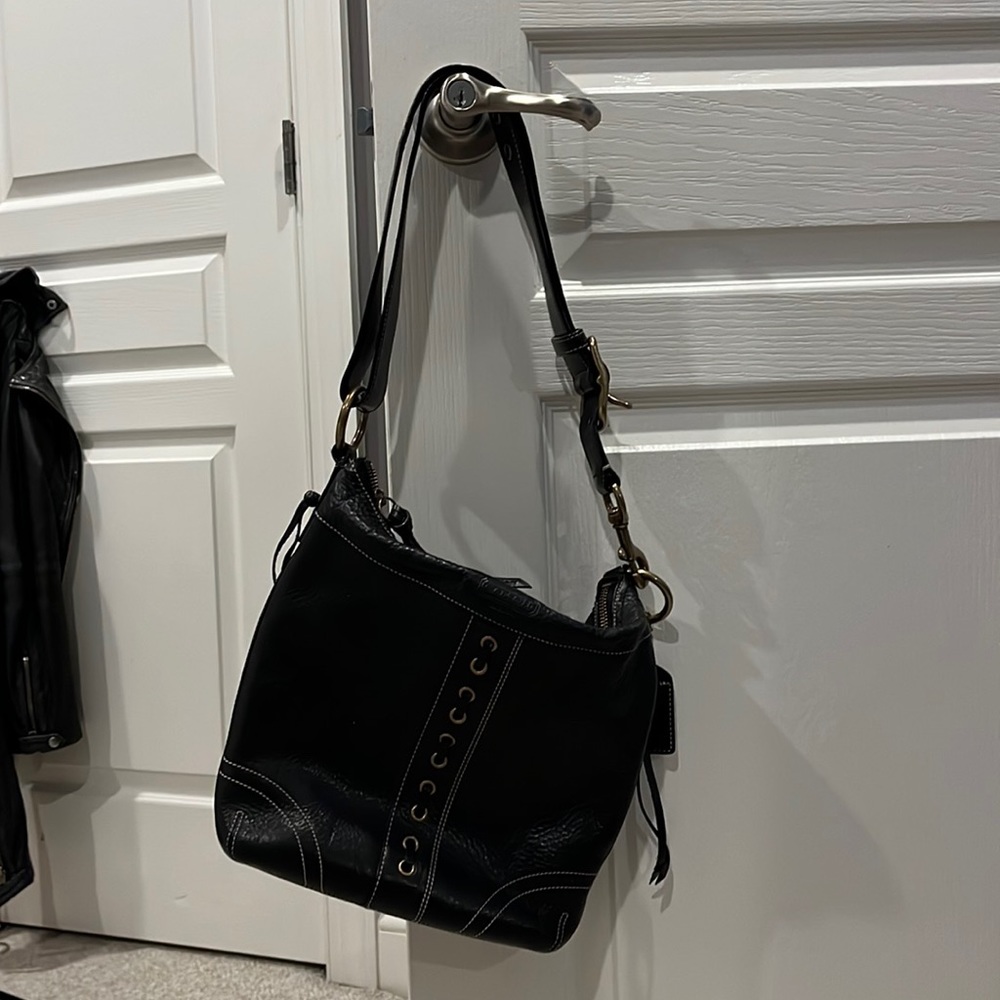 Black coach adjustable strap